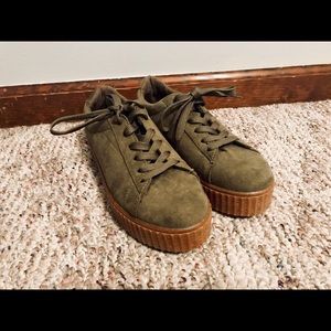 Army green sneakers